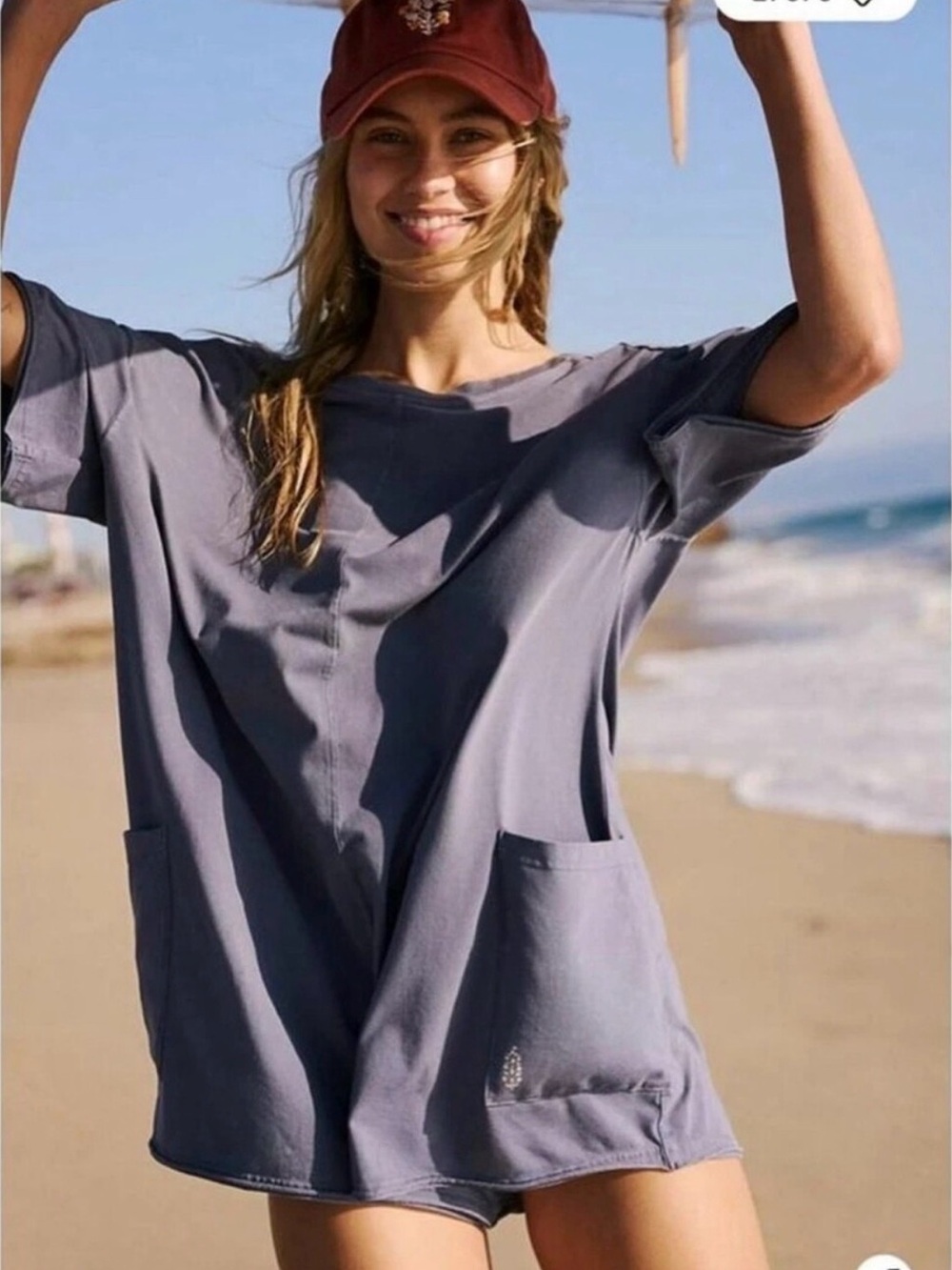 Free People Women's Cream Beach Cover-Up Tunic